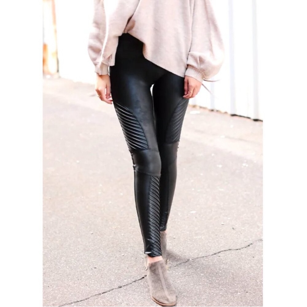 Spanx Moto Faux Leather Leggings